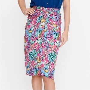 J. McLaughlin Floral Freshfield Blakely Skirt 2 tropical colorful pencil knee